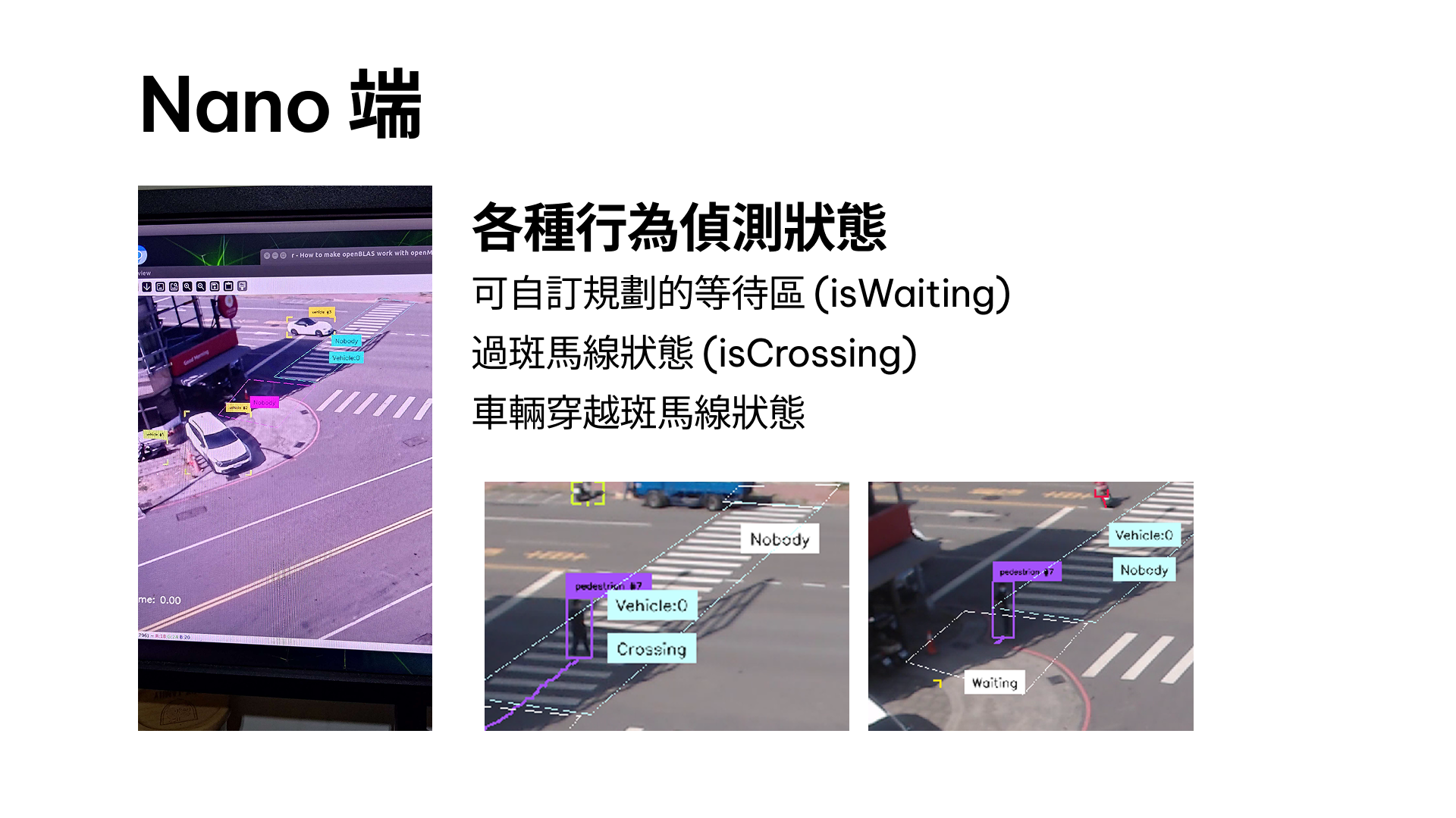 各種行為偵測狀態